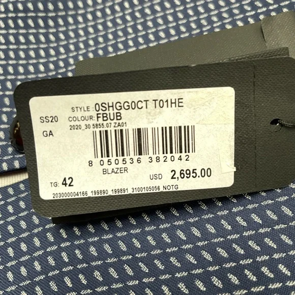 GIORGIO ARMANI — Blazer (Blue) — Size 42 — NWT - Picture 2 of 6